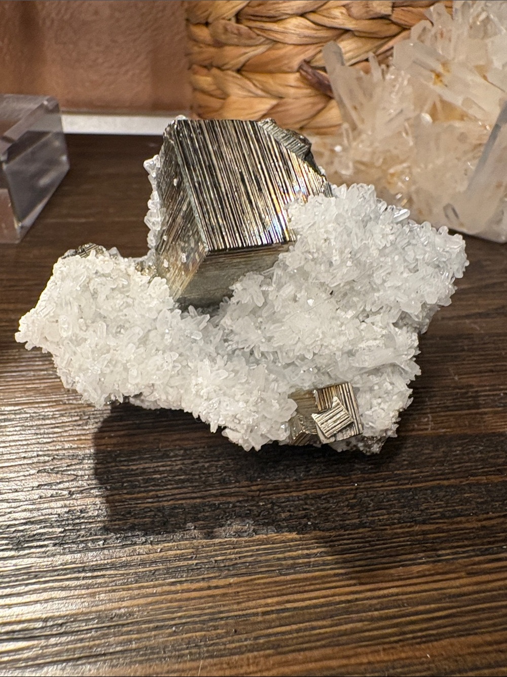 Pyrite and Quartz and Calcite